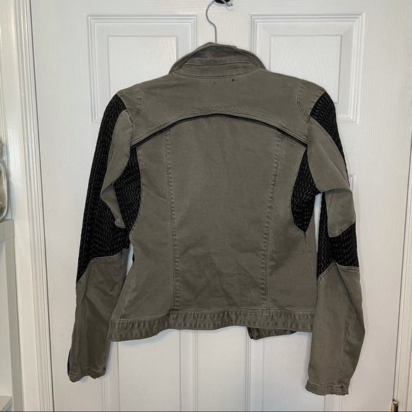 Blank NYC Cargo Moto Biker Jacket with Vegan Leather Panels XS - Picture 3 of 9